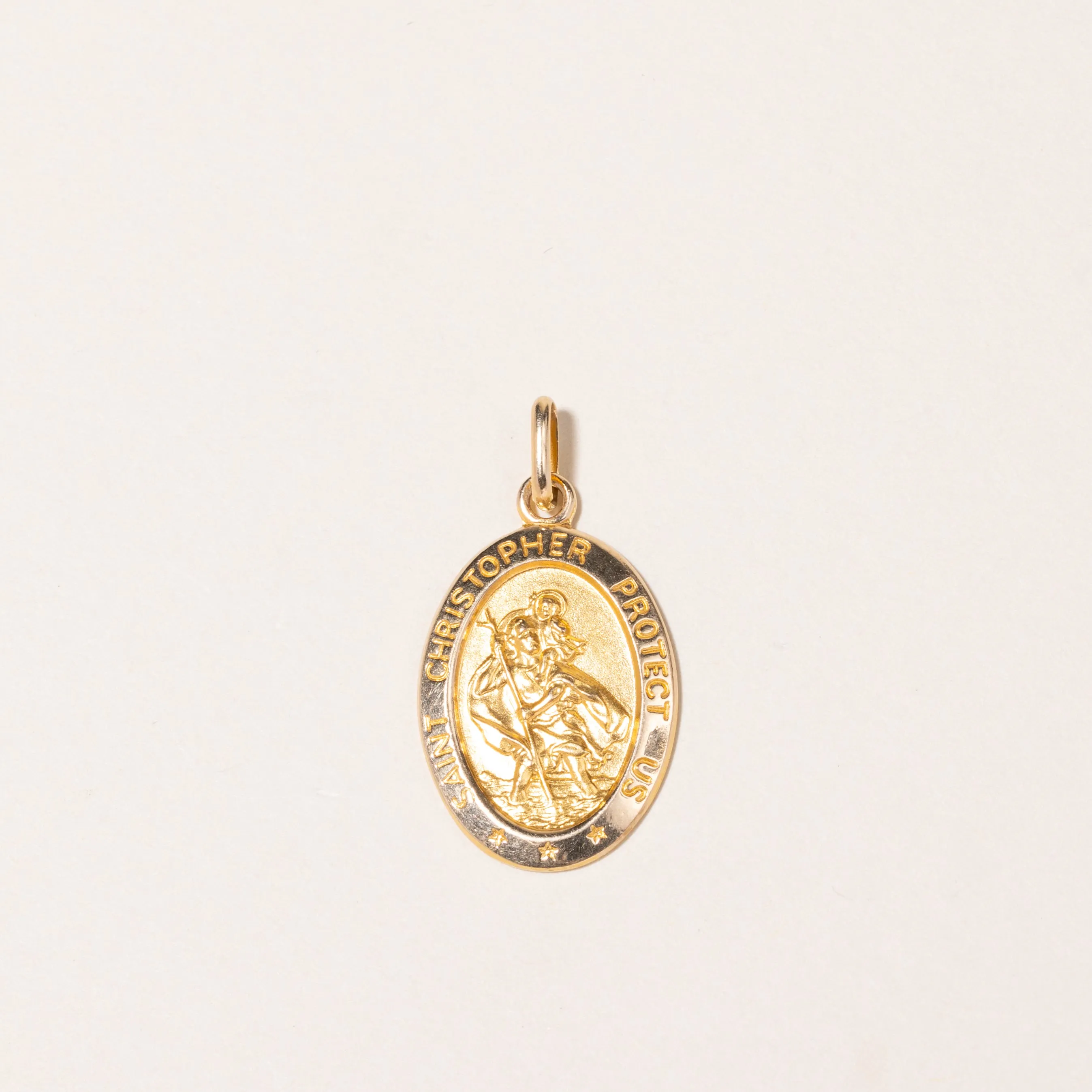 10K Yellow Gold Saint Christopher Medallion Pendant