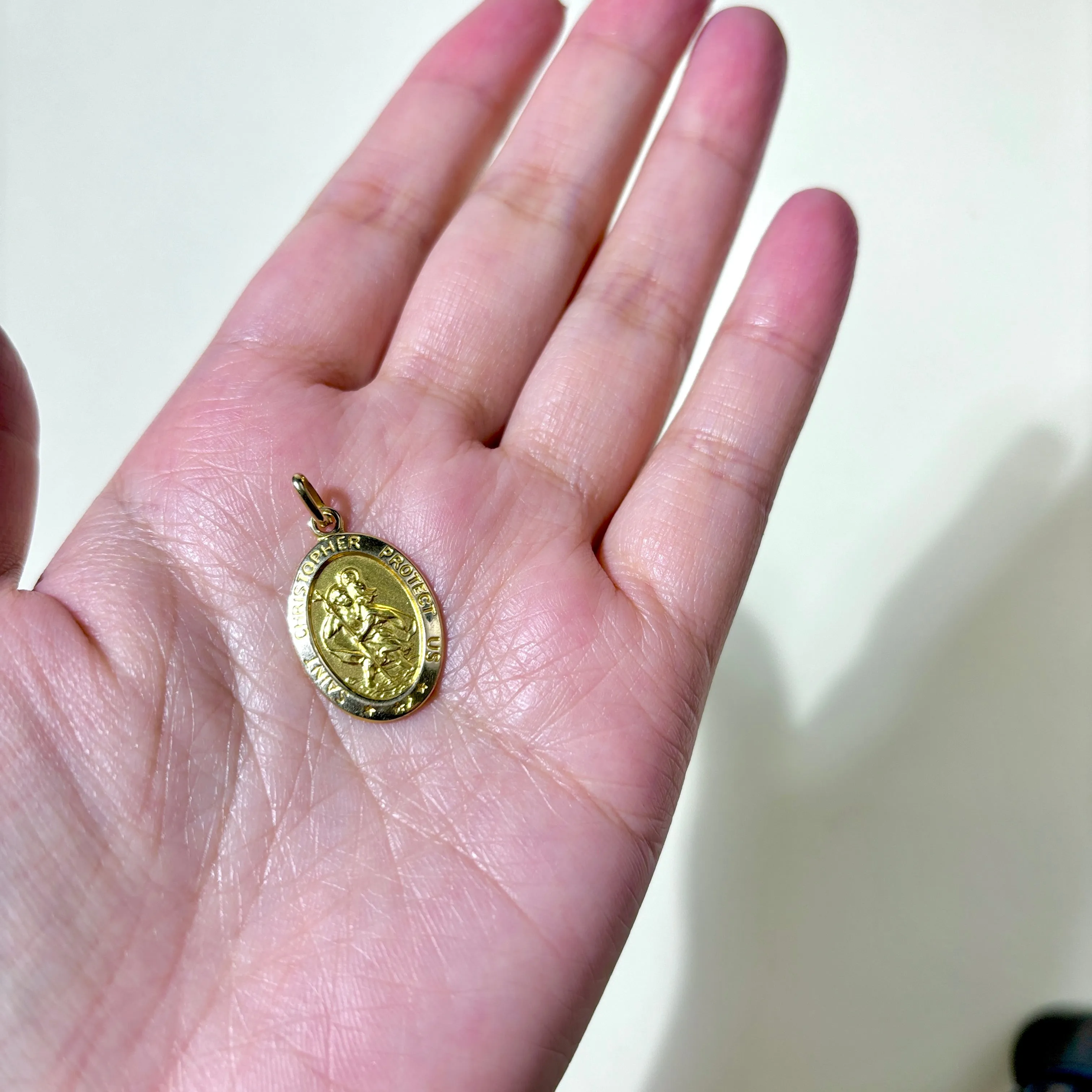 10K Yellow Gold Saint Christopher Medallion Pendant