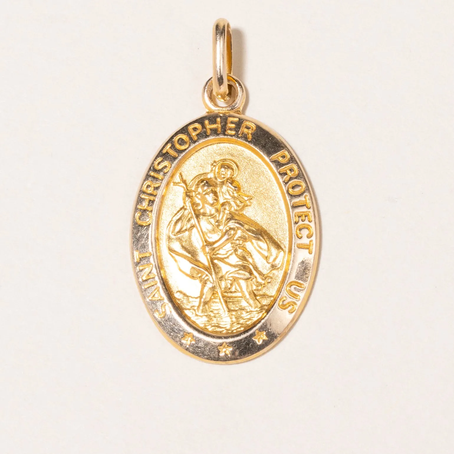 10K Yellow Gold Saint Christopher Medallion Pendant