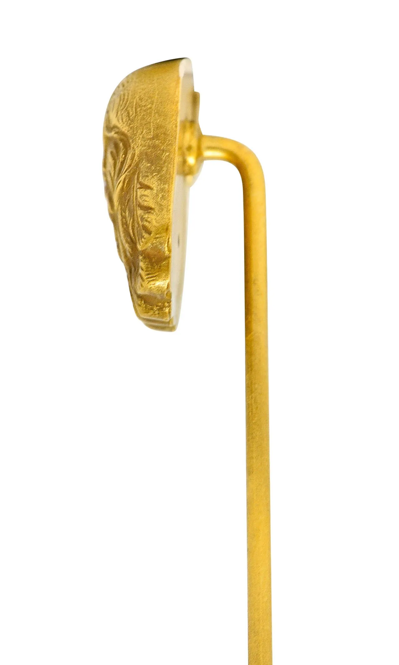 Art Nouveau Diamond 14 Karat Gold Eagle Bust Stickpin