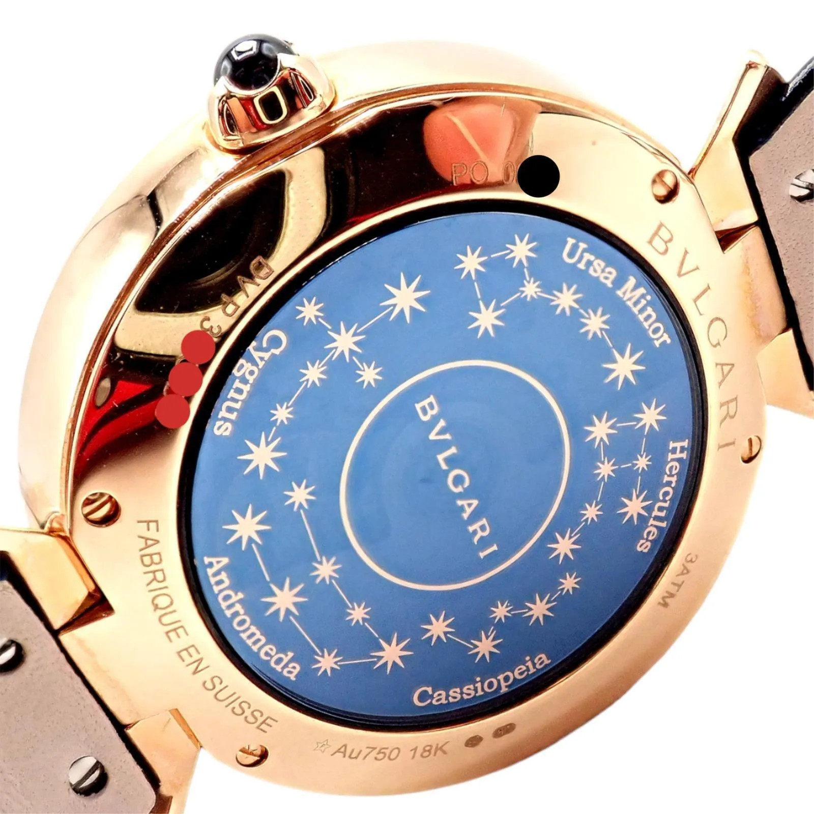 Bulgari 18k Rose Gold Diamond Sapphire Divas Dream Automatic Roman Night Watch