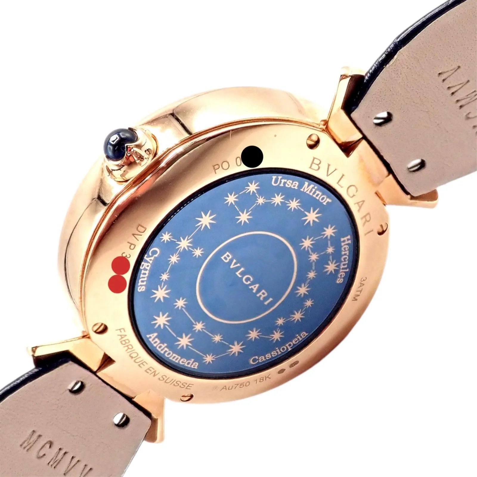 Bulgari 18k Rose Gold Diamond Sapphire Divas Dream Automatic Roman Night Watch