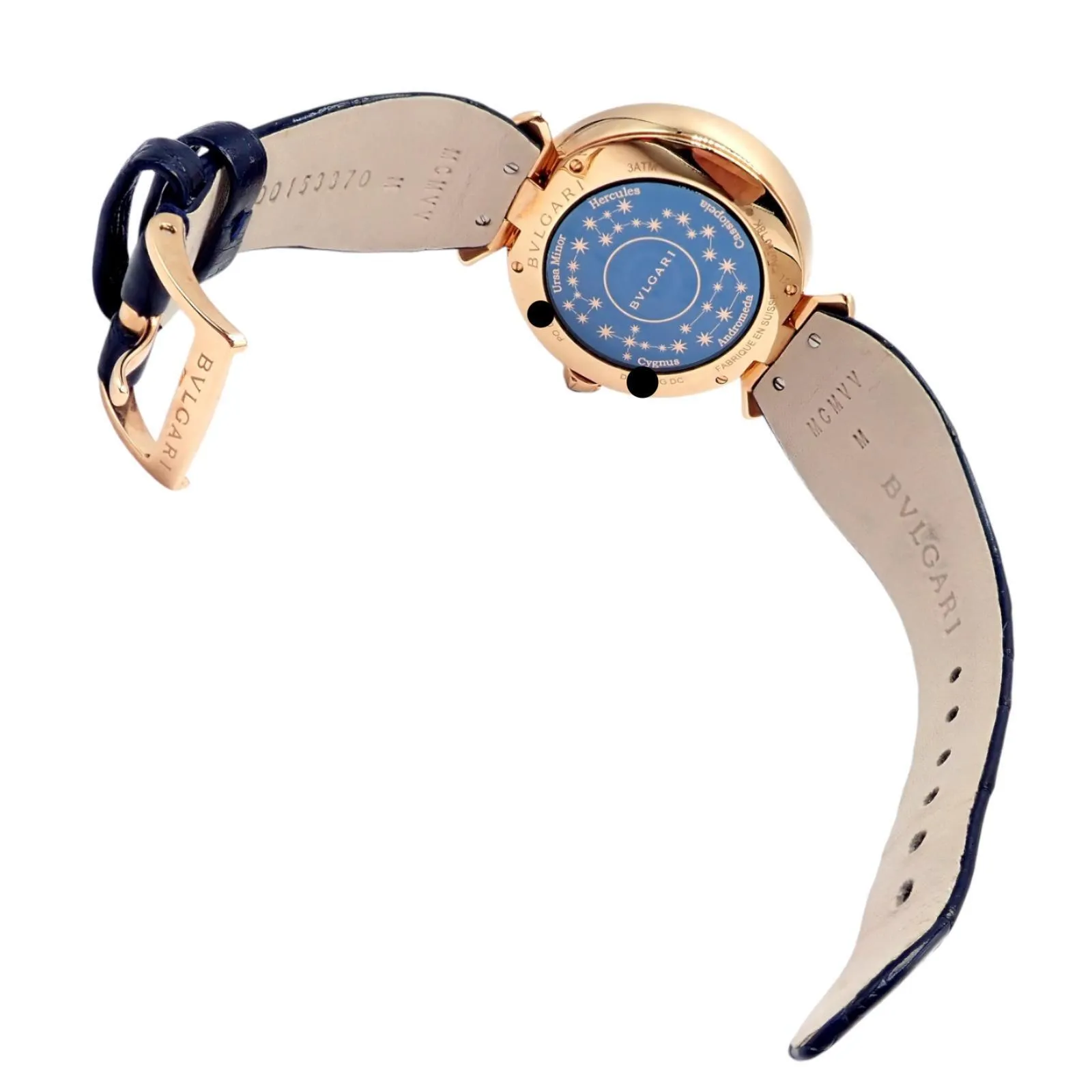 Bulgari 18k Rose Gold Diamond Sapphire Divas Dream Automatic Roman Night Watch