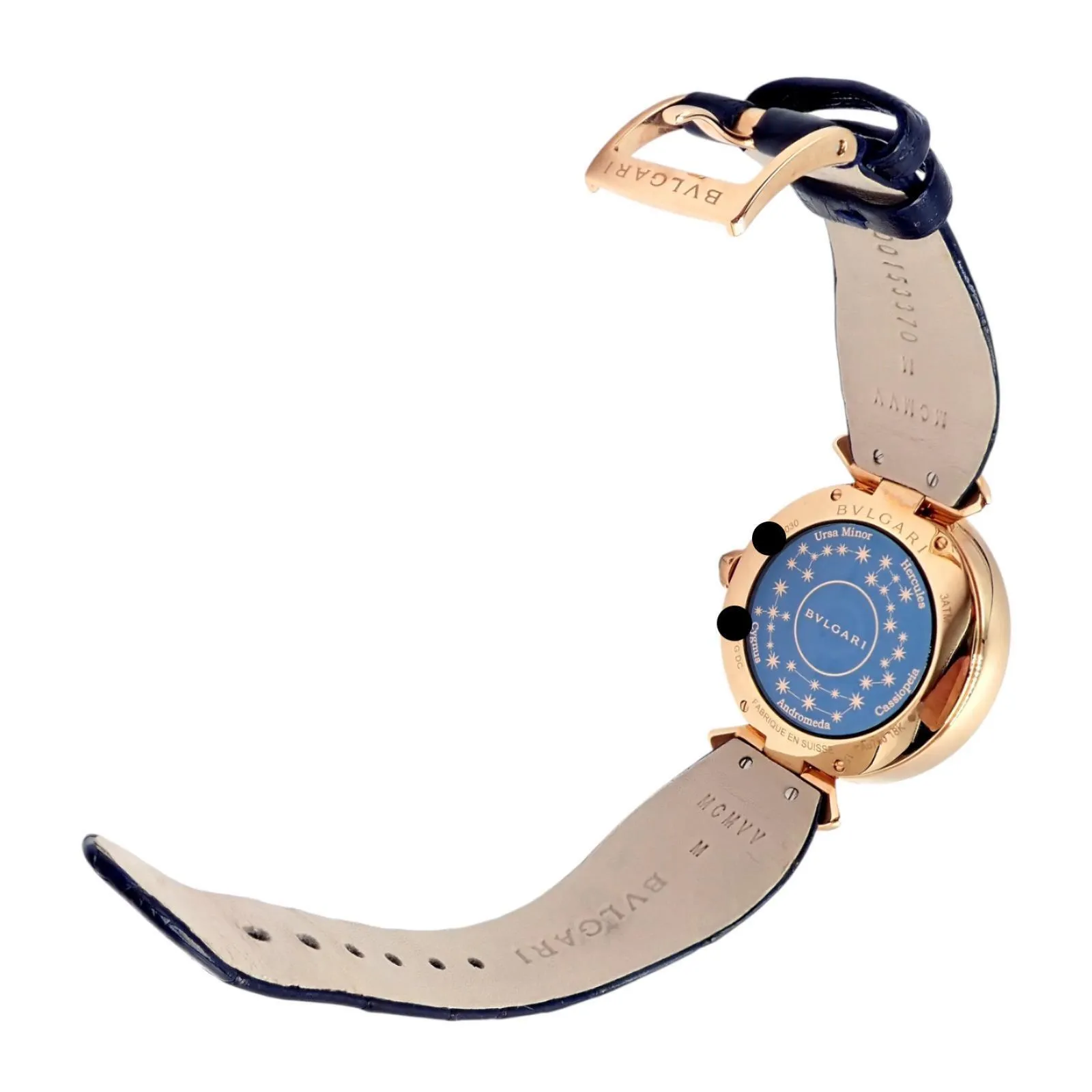 Bulgari 18k Rose Gold Diamond Sapphire Divas Dream Automatic Roman Night Watch