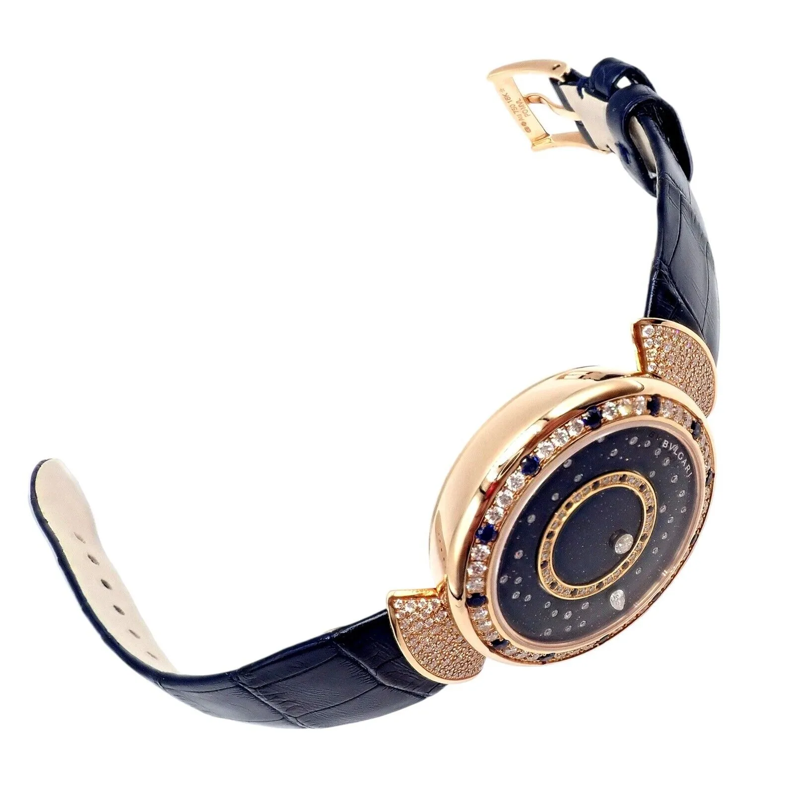 Bulgari 18k Rose Gold Diamond Sapphire Divas Dream Automatic Roman Night Watch