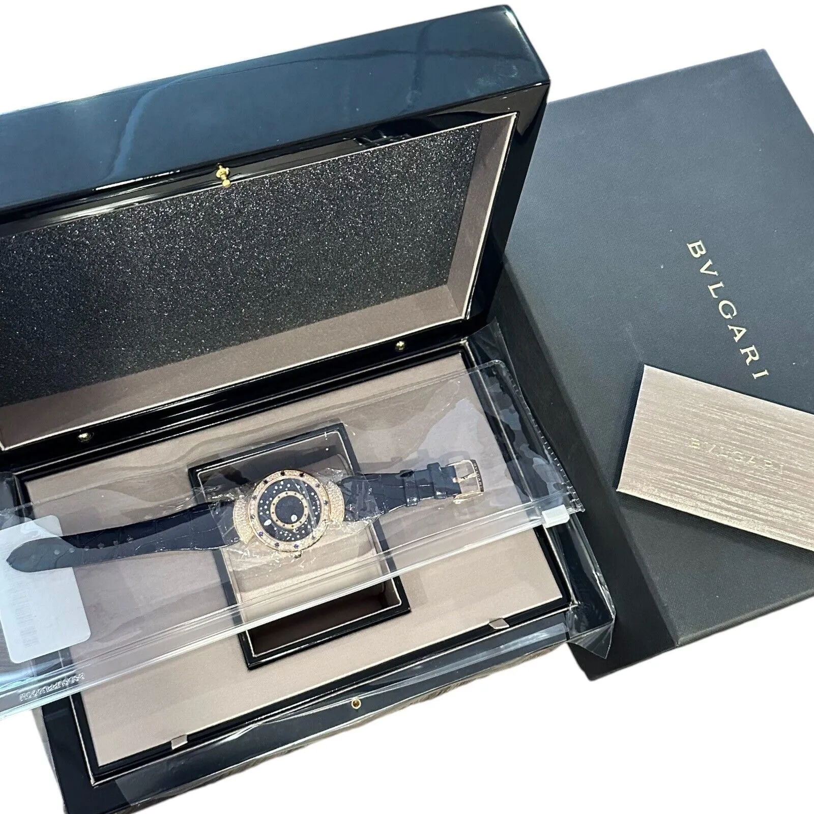 Bulgari 18k Rose Gold Diamond Sapphire Divas Dream Automatic Roman Night Watch