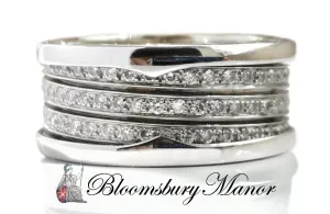 Bulgari Bvlgari 18K White Gold & Diamond 4-Band B.Zero1 Ring, Size 59