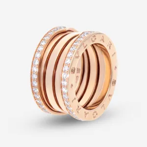 Bulgari B.Zero1 18K Rose Gold Diamond Ring Sz. 5.5 348025