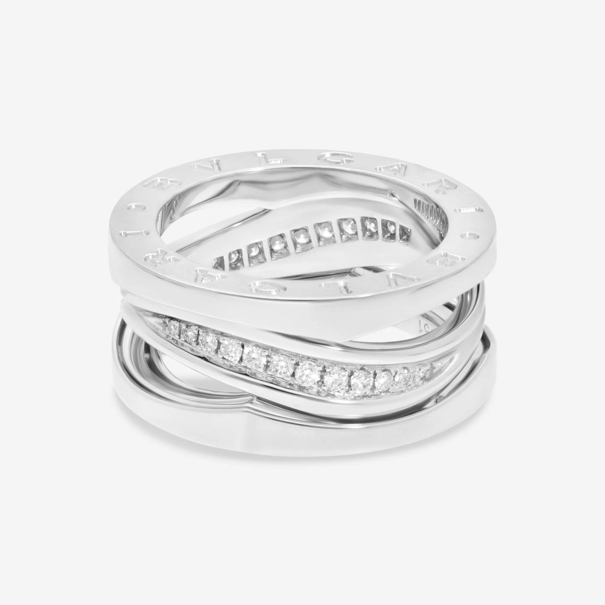 Bulgari B.Zero1 18K White Gold Diamond Ring Sz. 5.5 355197