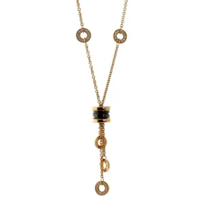 Bulgari B.Zero1 Ceramic Diamond Gold Necklace