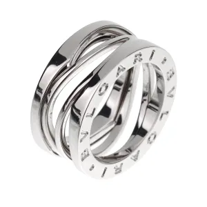 Bvlgari B.zero1 Legend Three Band White Gold Ring Sz 5 1/2