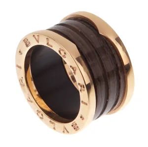Bvlgari B.zero1 Marble Ceramic Rose Gold Band Ring