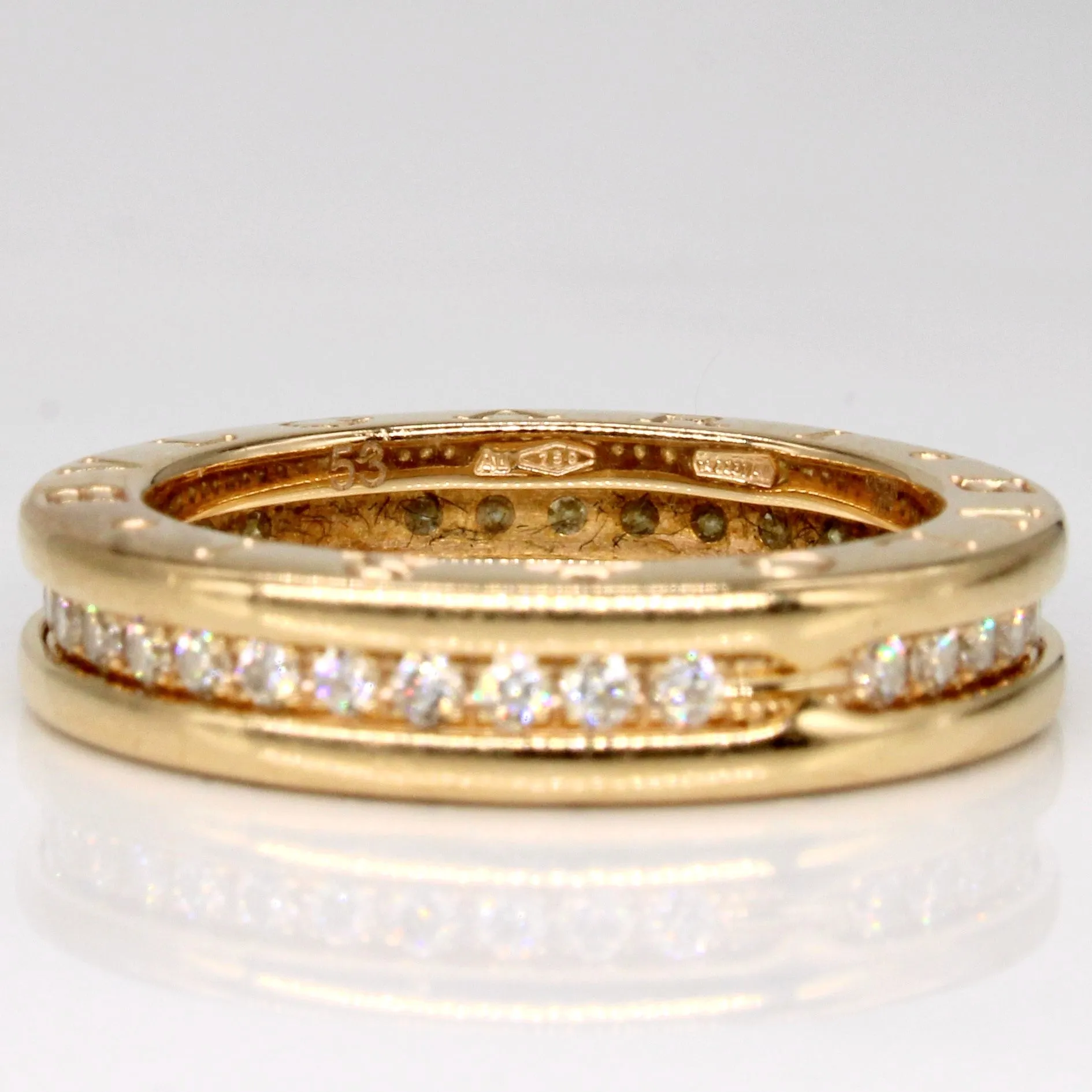 'BVLGARI' B.zero1 One-Band Diamond Rose Gold 18k Ring | SZ 6.5 |
