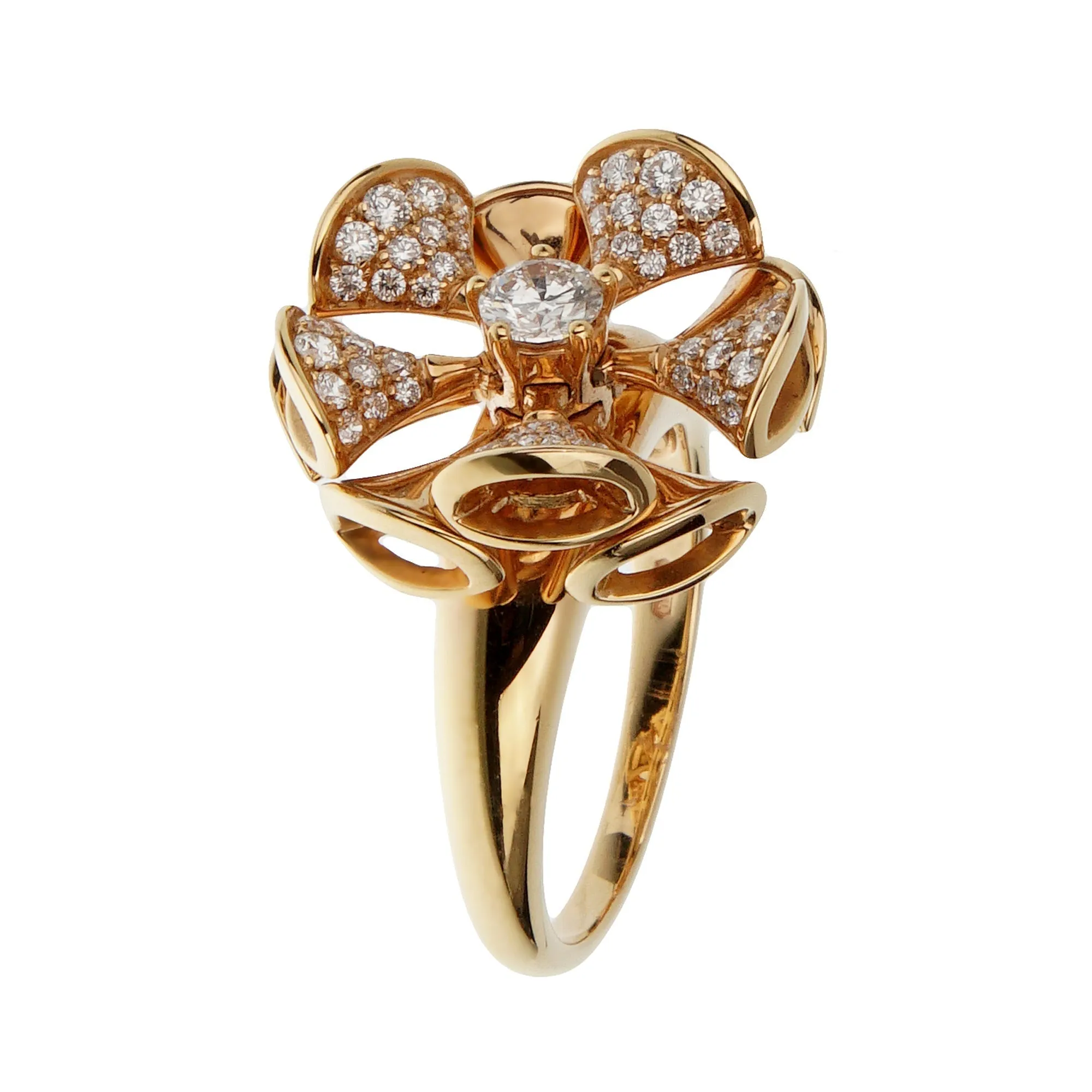 Bvlgari Divas' Dream 18k Rose Gold Diamond Cocktail Ring