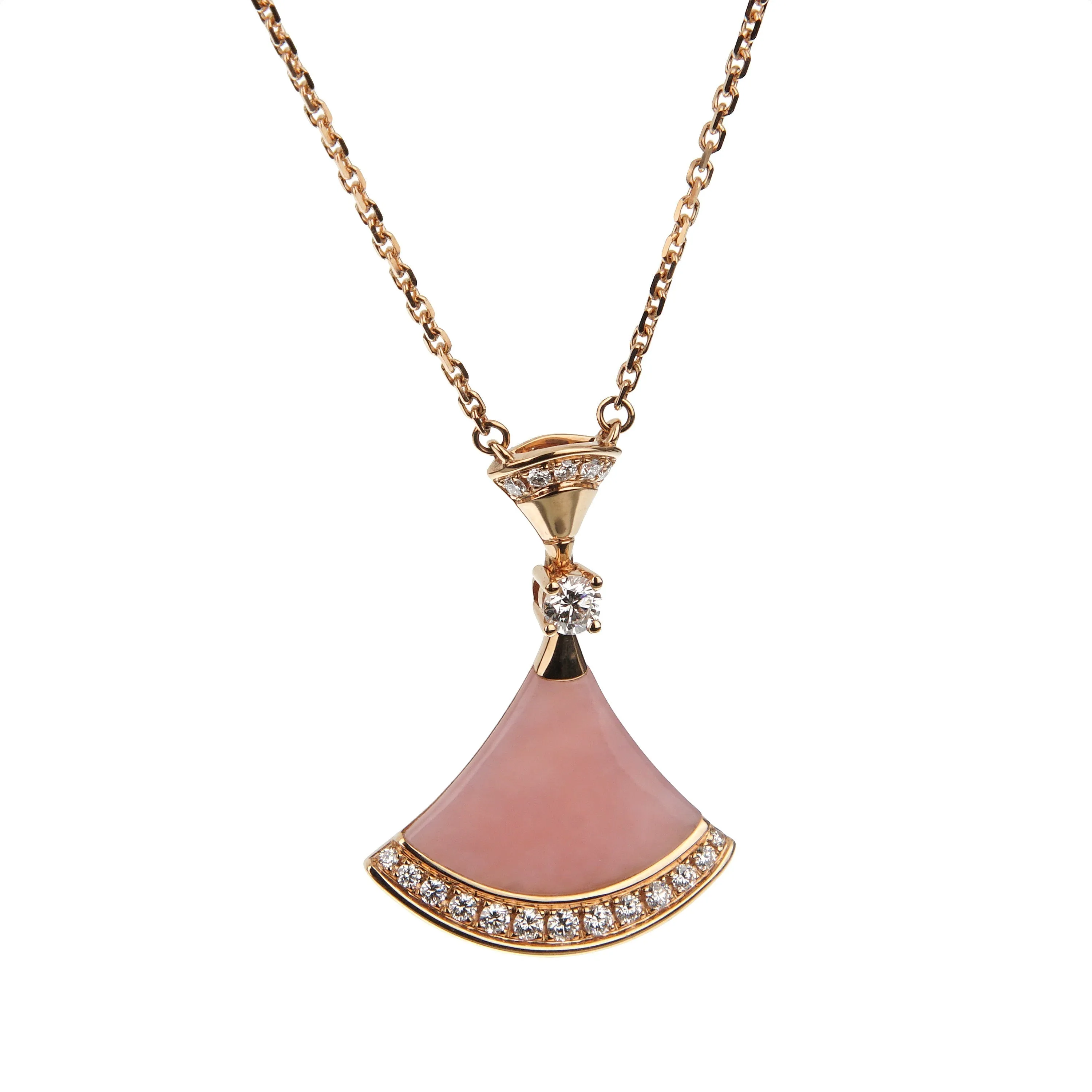 Bvlgari Divas Dream Pink Opal Diamond Rose Gold Necklace
