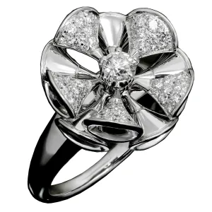 Bvlgari Divas Dream White Gold Diamond Cocktail Ring Sz 6 1/4