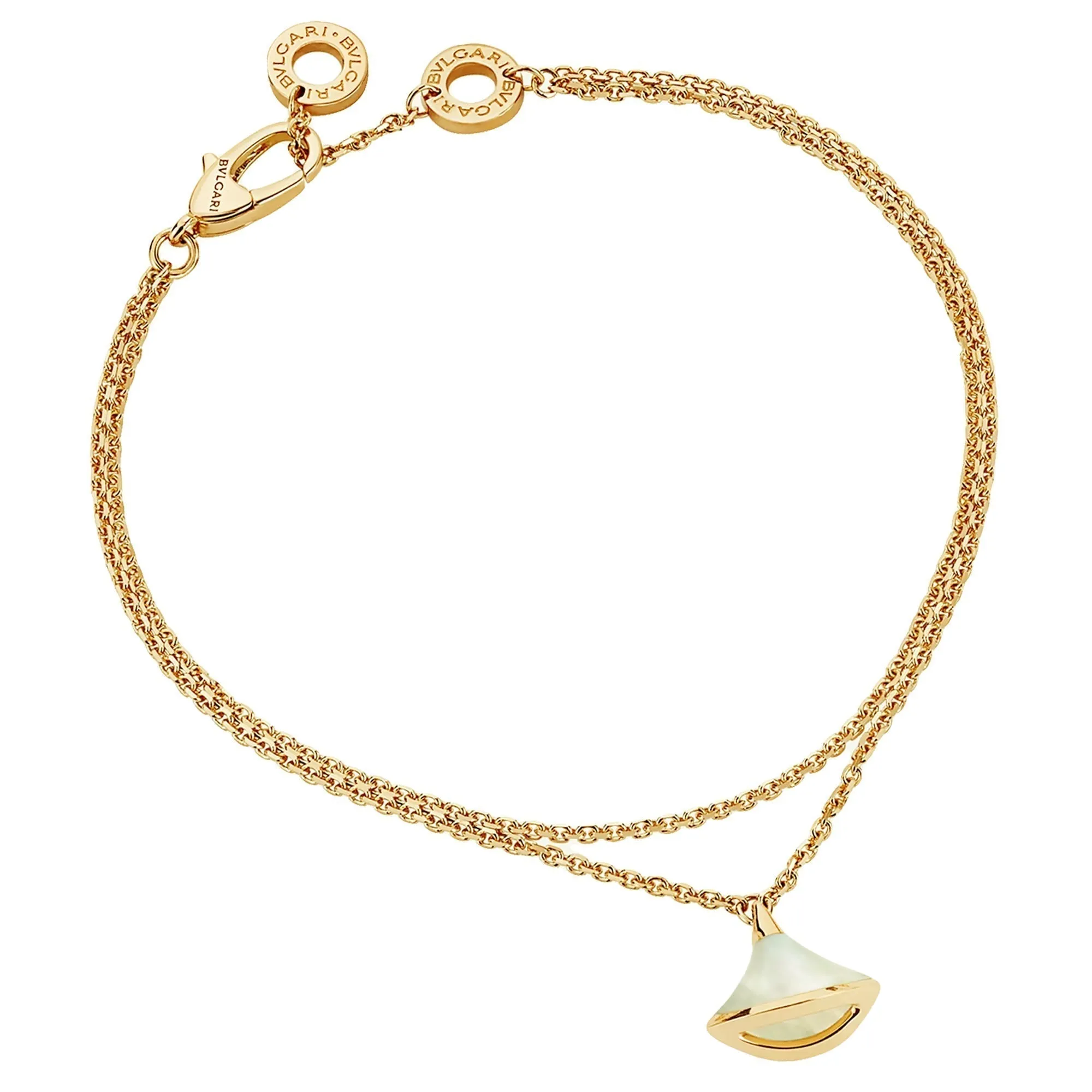 Bvlgari Divas Dream Yellow Gold Mother of Pearl Charm Bracelet
