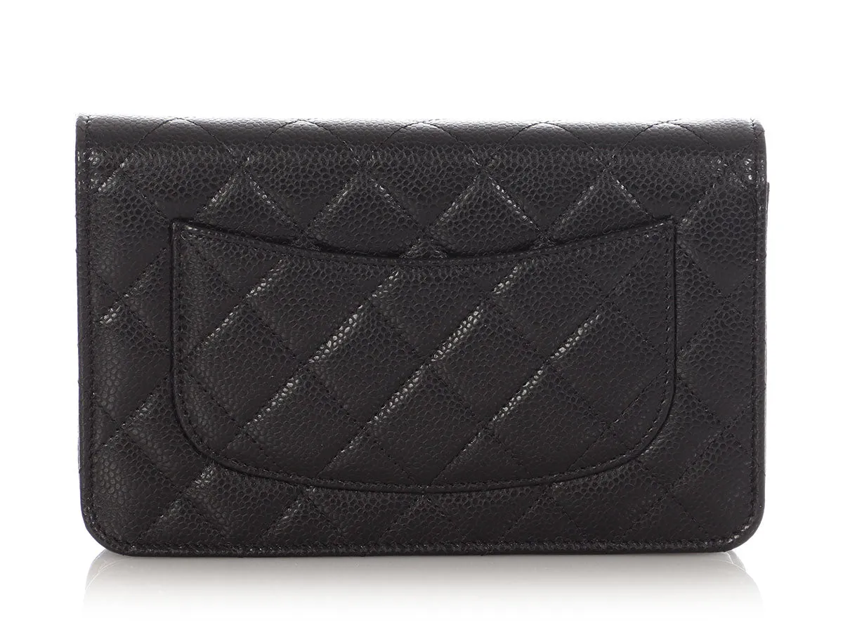 Chanel Black Quilted Caviar Wallet On Chain WOC