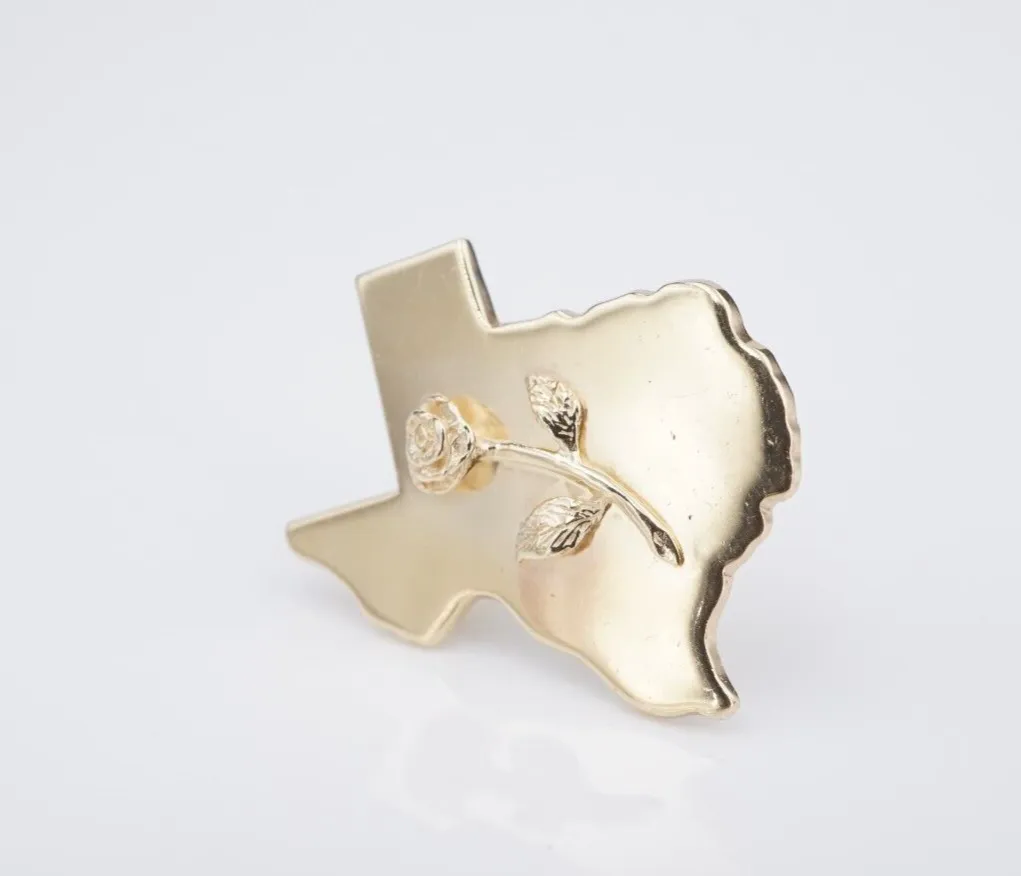 James Avery Texas Rose Pendant Brooch 14k Gold 0.8" Rare Retired PG1793