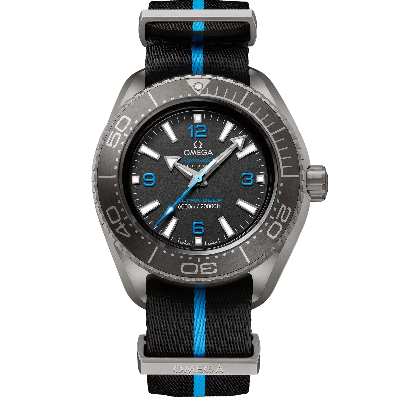 OMEGA-ULTRA DEEPSEAMASTERPLANET OCEAN 6000M45.5 MM, TITANIUM ON NATO STRAP 215.92.46.21.01.001