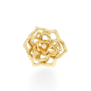 Piaget Post-1980s 18KT Yellow Gold Diamond Flower Ring