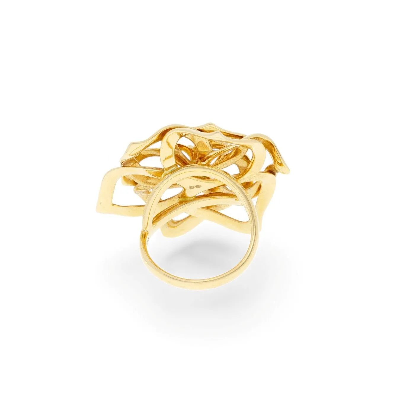 Piaget Post-1980s 18KT Yellow Gold Diamond Flower Ring