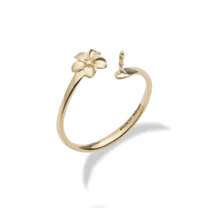 Pick A Pearl Plumeria Ring in Gold