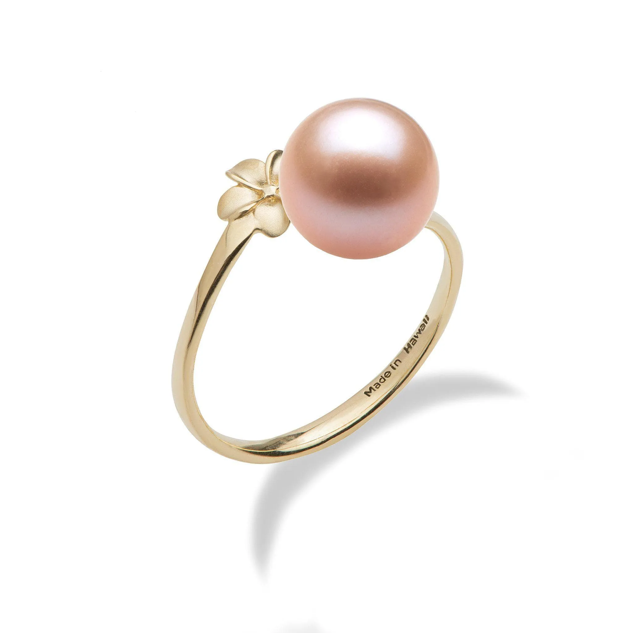 Pick A Pearl Plumeria Ring in Gold