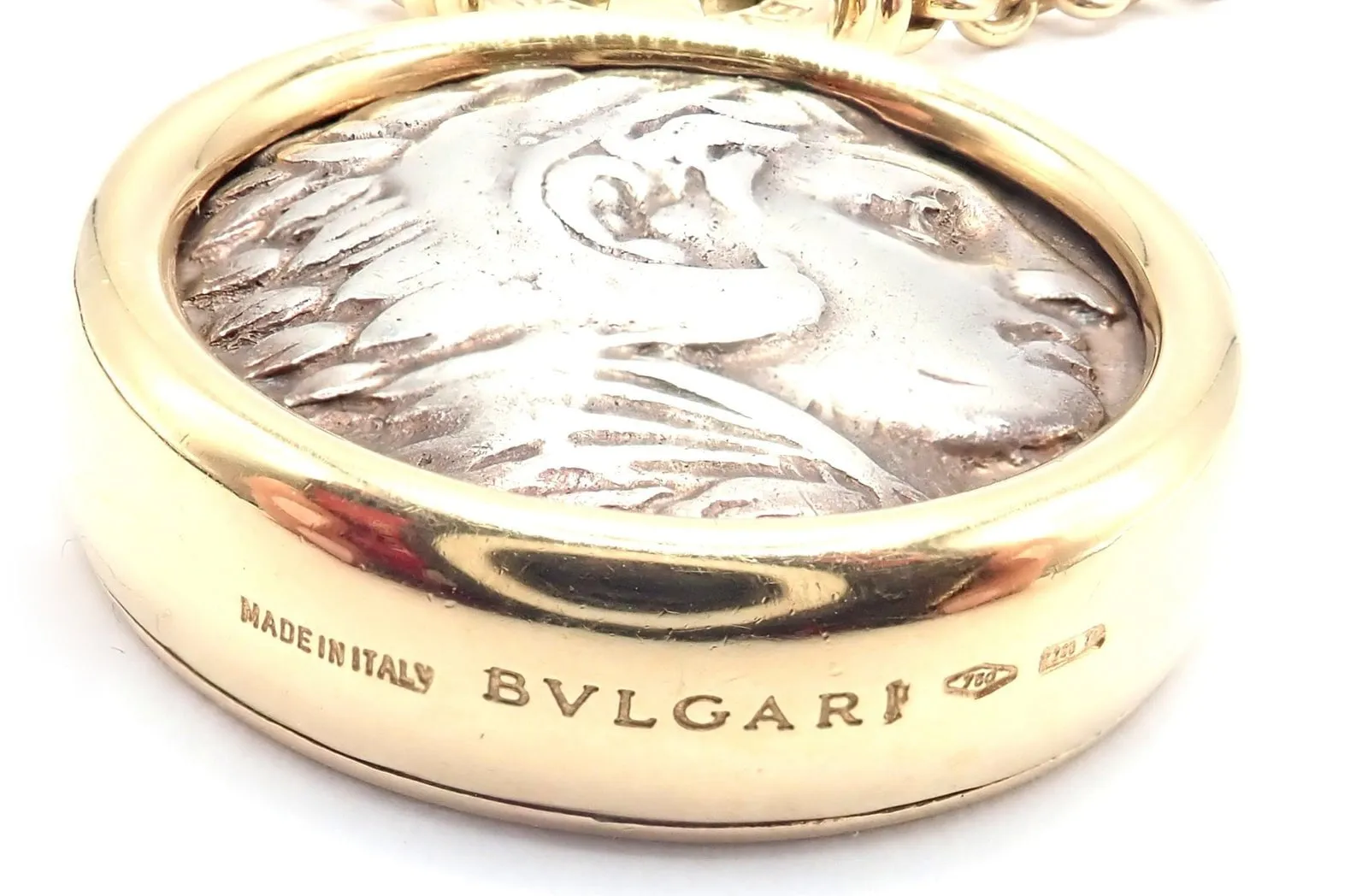Rare! Bvlgari Bulgari 18k Yellow Gold Antique Coin Monete 38" Long Link Necklace