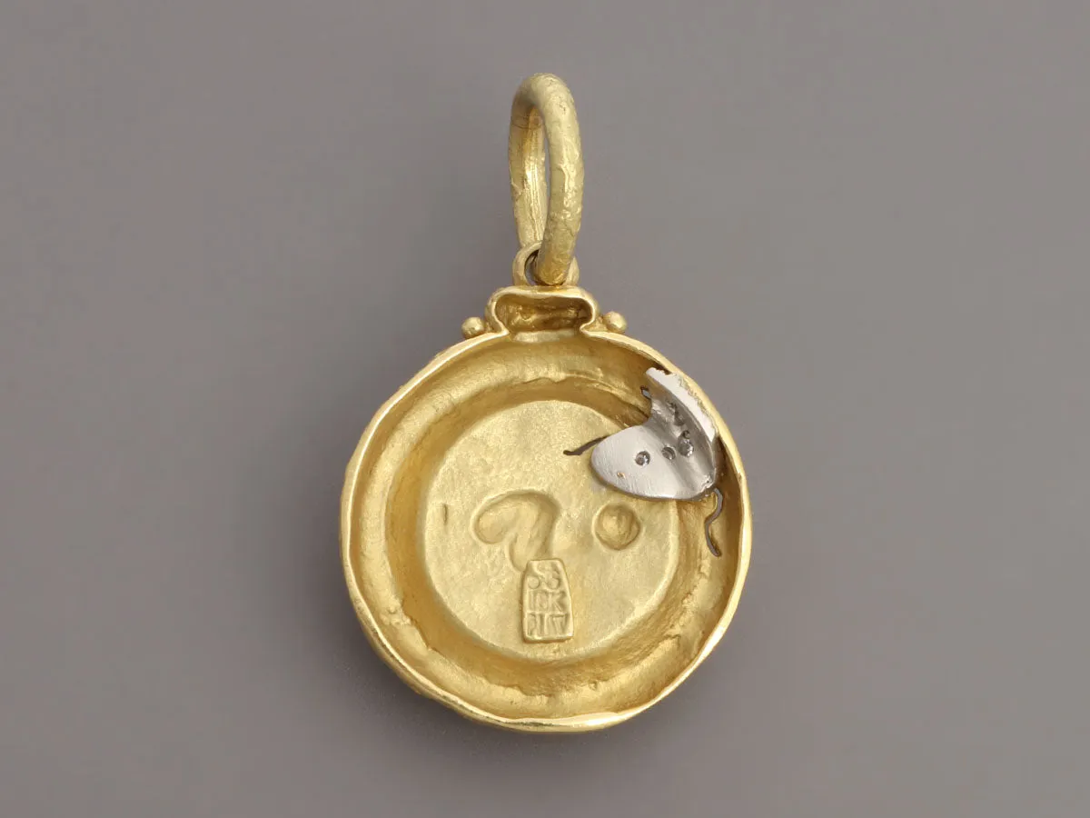SeidenGang Two-Tone Diamond Cracked Medallion Pendant